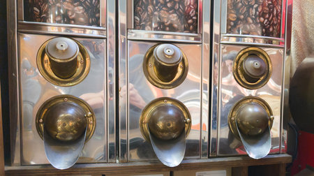 coffee beans vintage box distributor from different origins for sale in the store