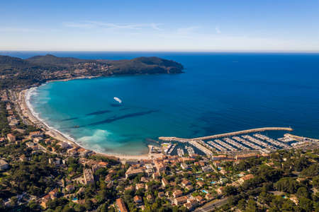 Beach and harbor sky view