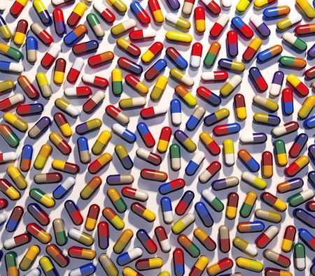 Colorful pills medical backgroundの写真素材