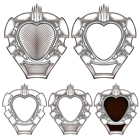 Vintage emblems in monochromeのイラスト素材