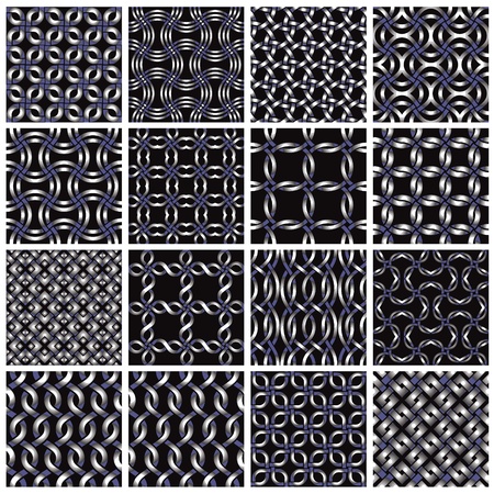Metal seamless patterns set 2.のイラスト素材