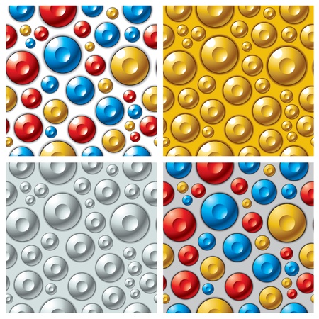 Colorful circles seamless patterns set.のイラスト素材