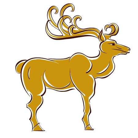 Deer vector illustration.のイラスト素材