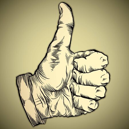 Thumb up like hand symbol. Vector icon.のイラスト素材