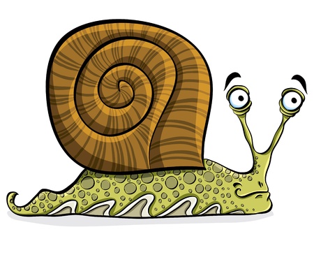 Funny cartoon snail, vector.のイラスト素材