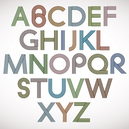 Retro style alphabet, vector typeface.のイラスト素材