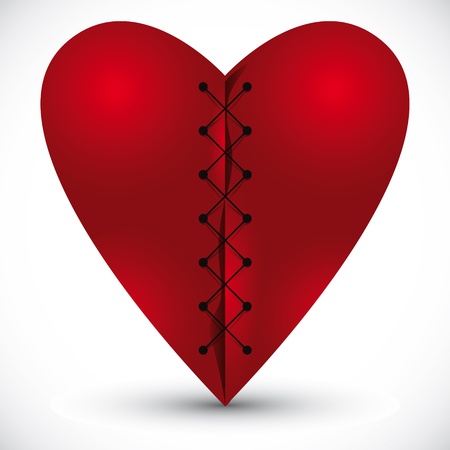 Heart cross linked with a thread のイラスト素材