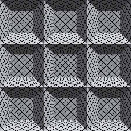 3d geometric architectural seamless pattern.のイラスト素材