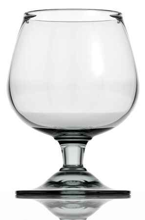 Empty cognac glass isolated on white, 3d の写真素材