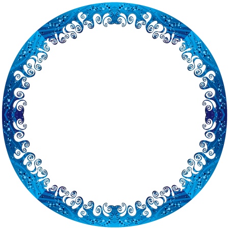 Round frame made of sea waves のイラスト素材