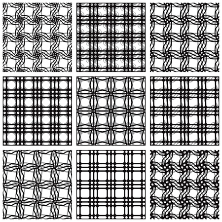 Set of black and white seamless patterns. のイラスト素材