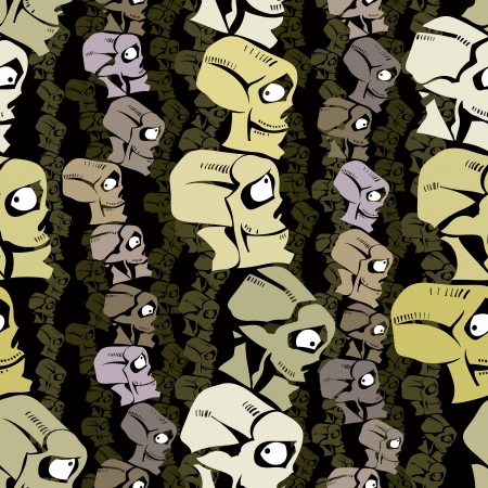 Cartoon skulls seamless pattern のイラスト素材