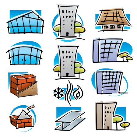 Real estate and construction icons set.のイラスト素材