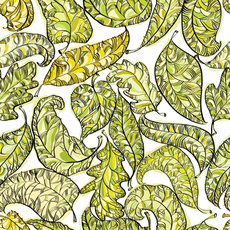 Spring leaves seamless pattern.のイラスト素材