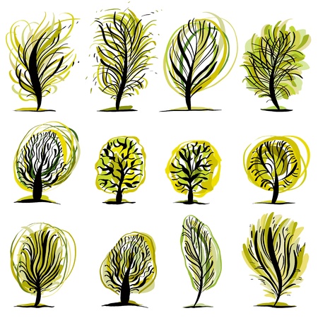 Set of trees illustrations.のイラスト素材