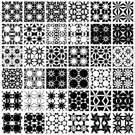 Set of 36 geometric seamless patterns. のイラスト素材