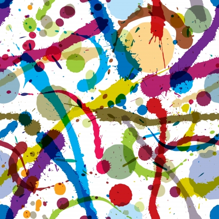 Colorful ink splatters seamless pattern.のイラスト素材