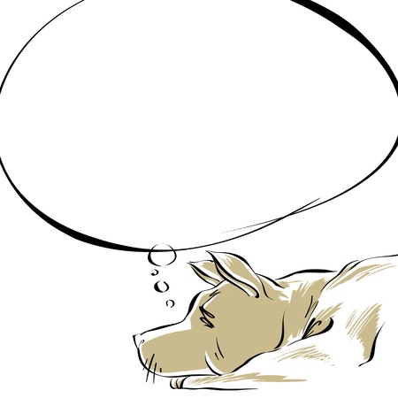 Dreaming dog. のイラスト素材