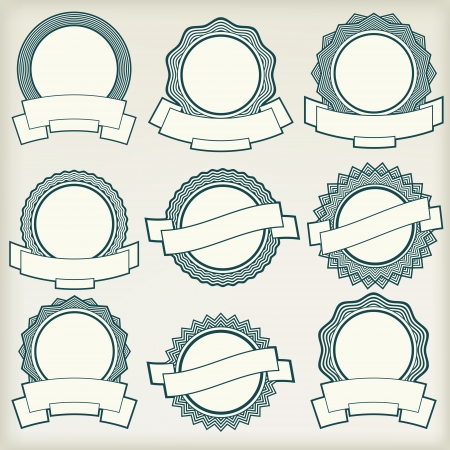 Vintage labels with stars and banners のイラスト素材