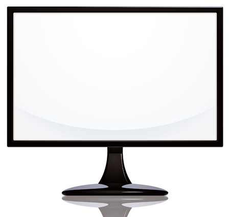 Computer monitor with blank white screen のイラスト素材