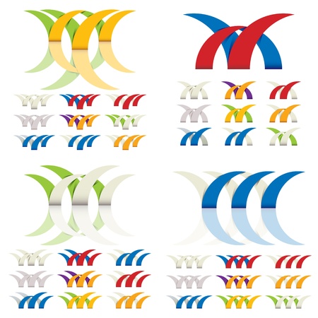 Abstract icons set wit different color versions のイラスト素材