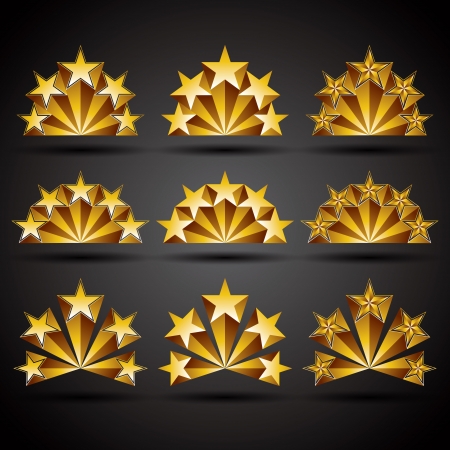 Five stars classic style icons set のイラスト素材