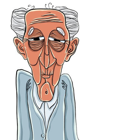 Old man cartoon style illustrationのイラスト素材