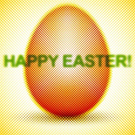 Happy Easter, dot print grain style card の写真素材