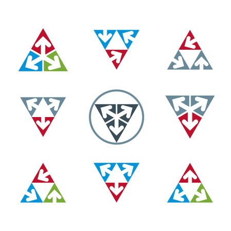 Abstract unusual vector icons set, creative symbols collection, stylish templates.