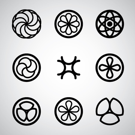Round symbols vector abstract set.のイラスト素材