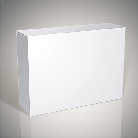 Package white box design, template for your package design, put your image over the box in multiply modeのイラスト素材