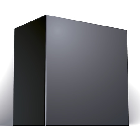 Vector blank black box isolated on white background, template for your package design, put your image over the packのイラスト素材