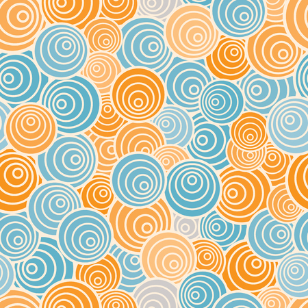 Funky style seamless pattern, orange and blue vector background.のイラスト素材