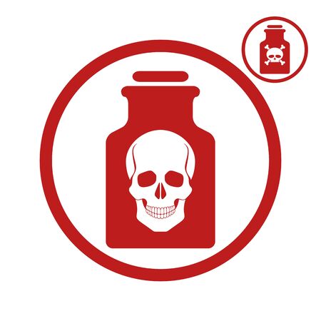 Poison bottle with scull icon, vector illustration.のイラスト素材