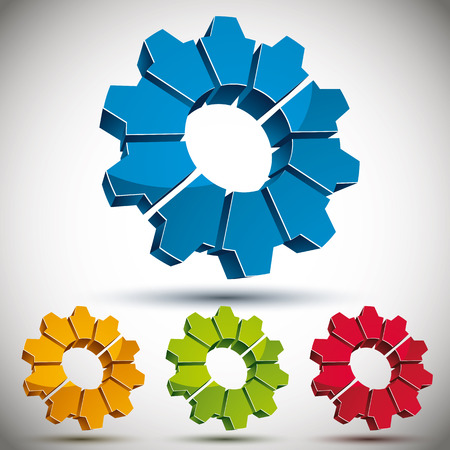 3d gear icon vector set.のイラスト素材