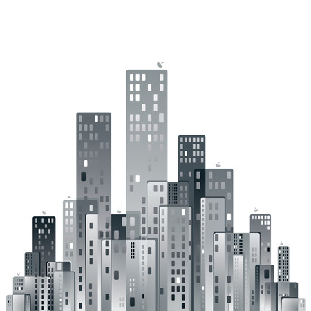 Modern city panorama vector illustration.のイラスト素材