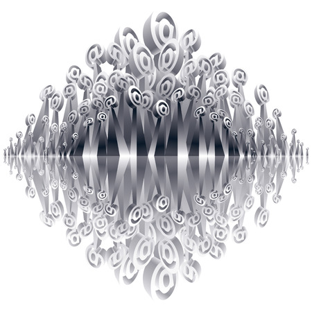 Vector abstract background with 3d email symbols, computer electronic technology style abstract illustration.のイラスト素材