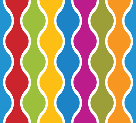 Simplistic colorful wavy lines seamless pattern, vector background.のイラスト素材