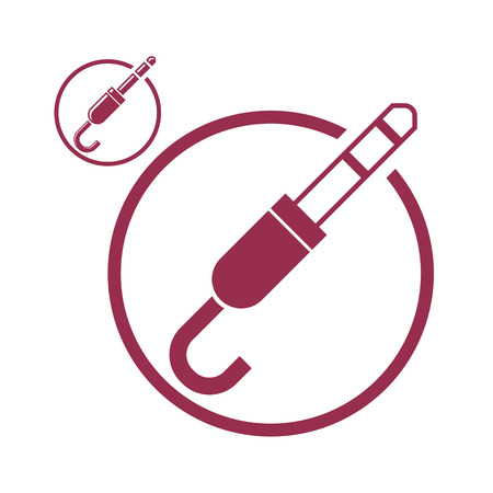 Jack audio input icon, single color vector music theme symbol 