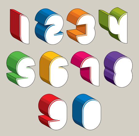 3d futuristic numbers set のイラスト素材