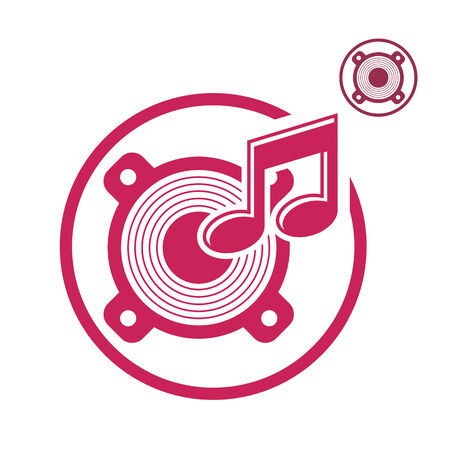 Speaker icon isolated, single color vector music theme symbolのイラスト素材