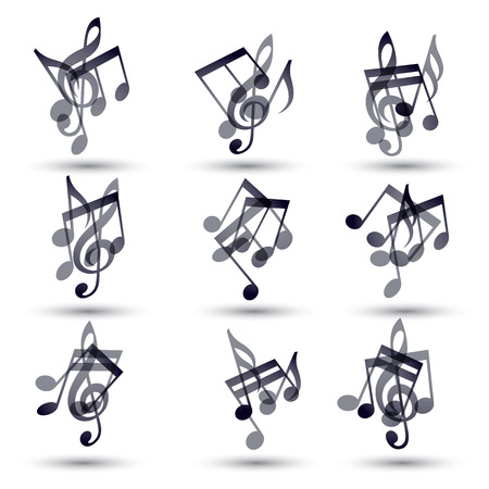 Set of musical notes iconsのイラスト素材
