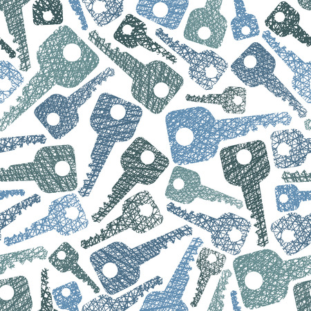 Security theme seamless background, Keys seamless patternのイラスト素材