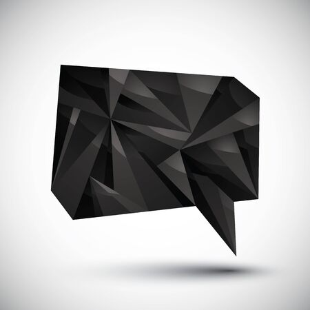 Black speech bubble geometric icon made in 3d modern styleのイラスト素材