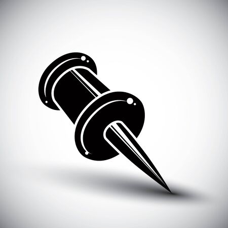 Push pin vector simple single color icon.のイラスト素材