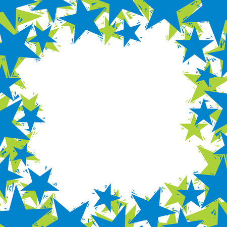 Stars border made in contemporary geometric style, vector background.のイラスト素材