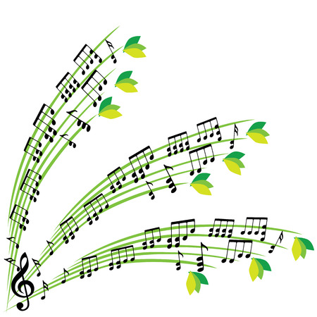 Music notes composition, stylish musical theme background, vector illustration.のイラスト素材