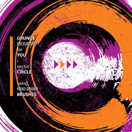 Grunge brushes vector background, vector illustration made using real ink hand-drawn grunge brushes, clear eps 8 vector.のイラスト素材