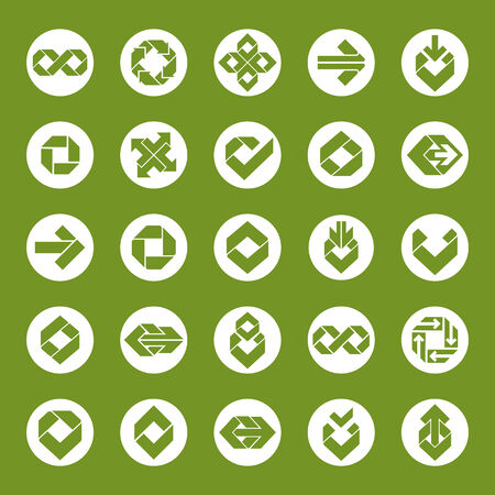 Abstract creative business icons vector collection, abstract stylish design elements set.のイラスト素材