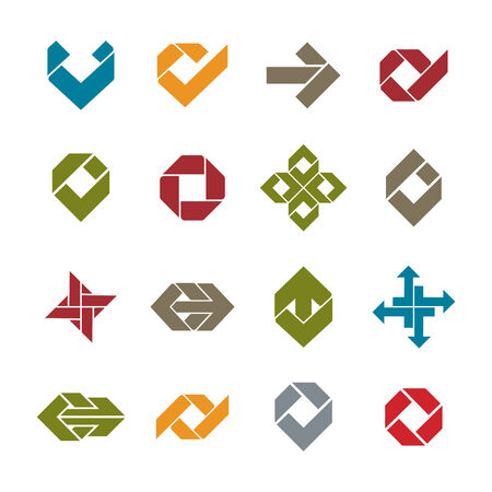 Abstract unusual vector icons set, creative symbols collection, stylish templates.のイラスト素材
